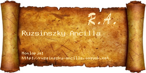 Ruzsinszky Ancilla névjegykártya